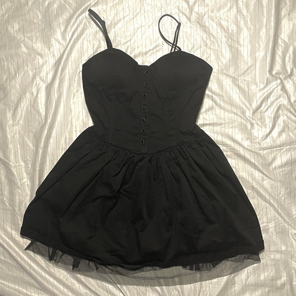 Forever 21 vintage black mini dress with lace and pockets (petite small)